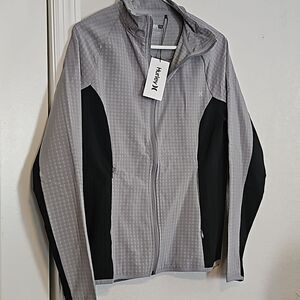 Womens Coat Mock Neck Trial Jacket Hurley Grey Size Small NWT